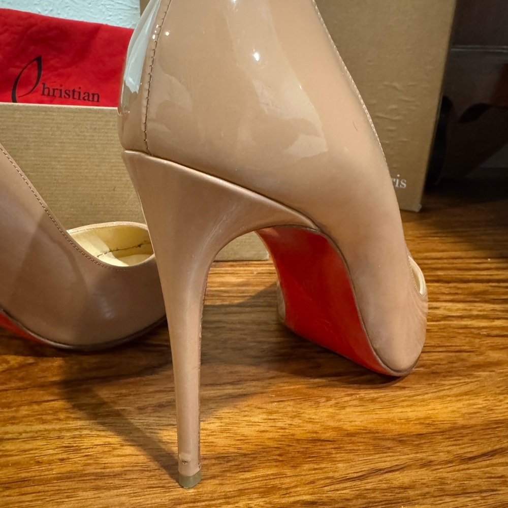 Christian Louboutin Pigalle Follies Heels Nude Patent Size 8.5US / 38.5EU - Picture 7 of 10